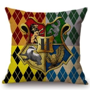 COPY - Harry Potter with All Four House Pillow Cover